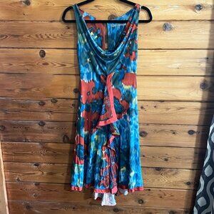 Yigal Azrouel pink and black colorblock dress